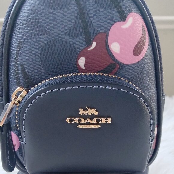 Coach Mini Court Backpack Bag Charm In Signature Canvas With Cherry Print CZ086 - Picture 11 of 12